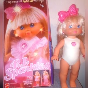 Vintage Mattel 1988 PJ Sparkles doll tested and works! Original box